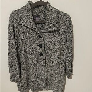 Laura Scott Black and White Cardigan Sweater
